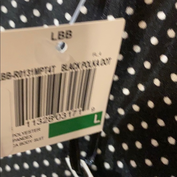 NWT LITTLE BLACK BODYSUIT Polka Dot Top Blouse - Picture 8 of 10